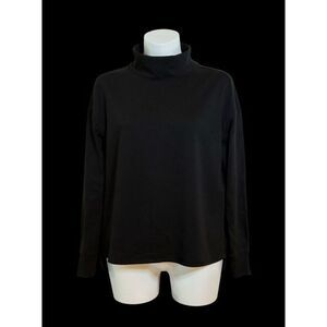 Studio 12  Black Mock Neck Long Sleeve Shirt. Size Small